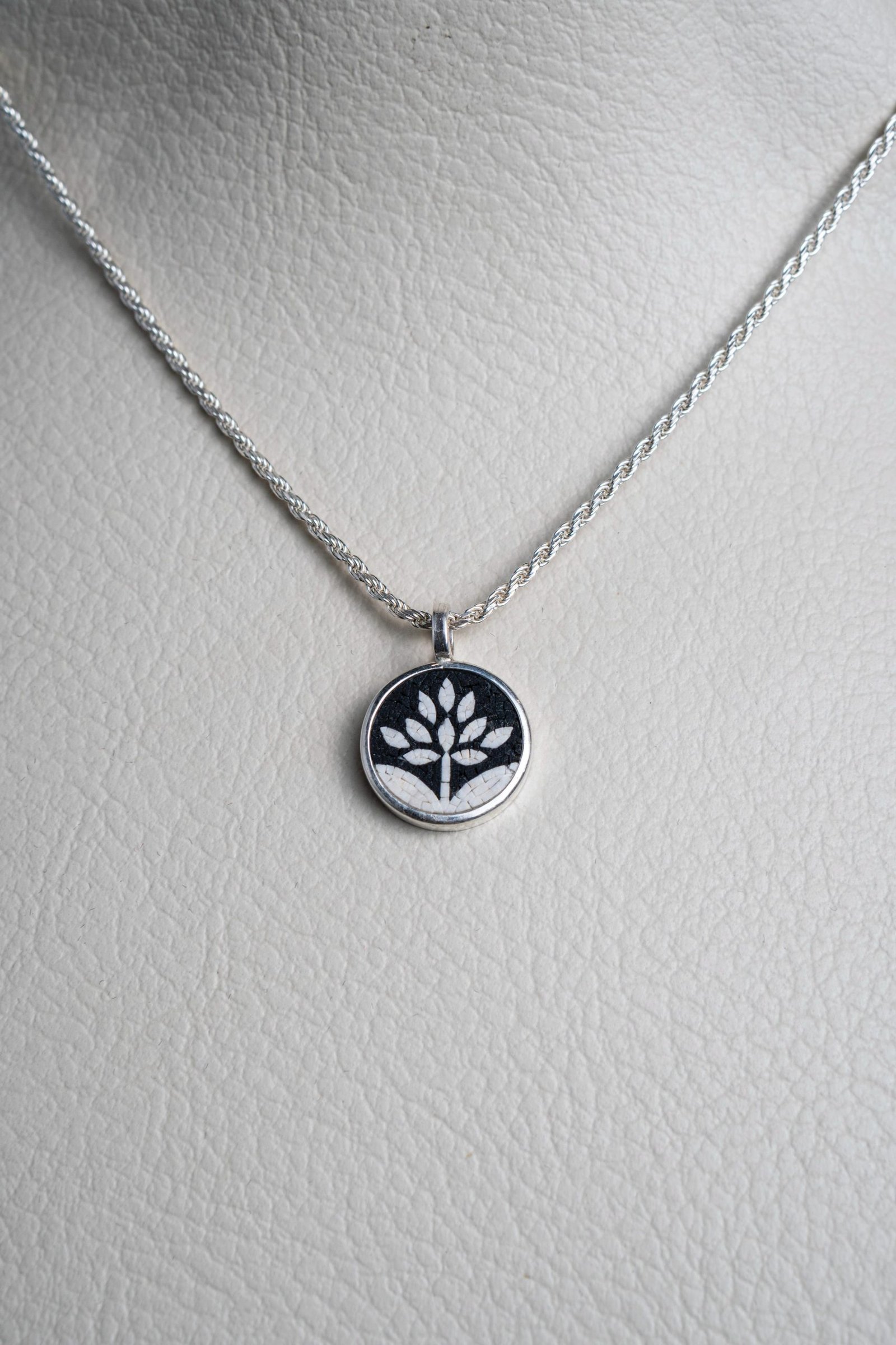 Mosaic Silver Tree Necklace