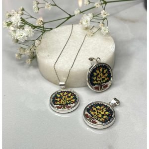 Silver Mosaic Necklace Tree of Life