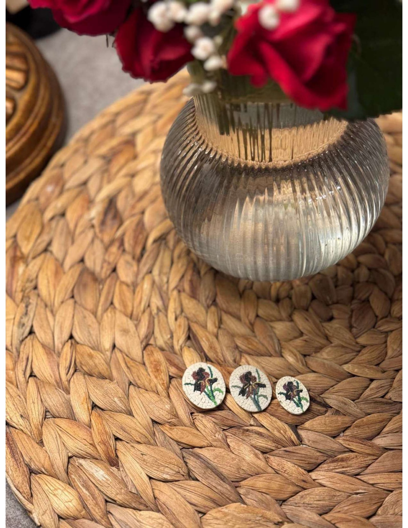 Mosaic Black Iris Necklace