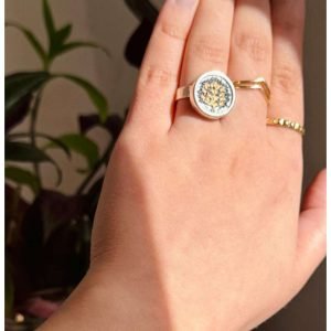 Silver Mosaic Tree Ring