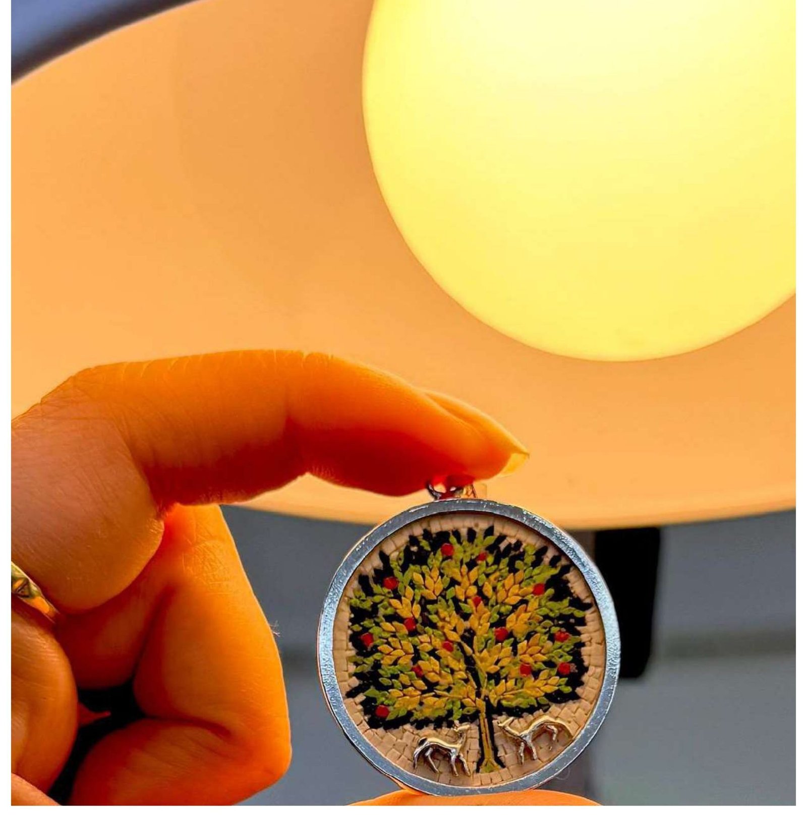 Silver Mosaic Tree Necklace