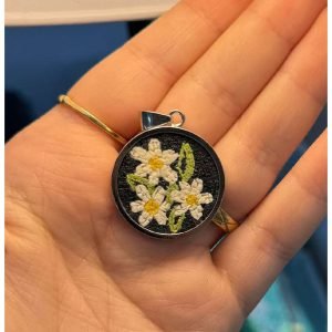 Black Mosaic Tree Necklace – Silver