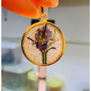 Seashell Black Iris Mosaic Necklace