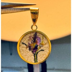 Seashell Black Iris Mosaic Necklace