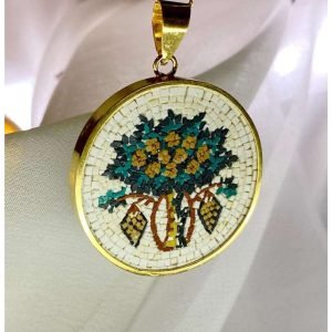 Madaba Tree Gold Mosaic Necklace